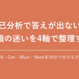 AIで自己分析しても転職の答えが出ない人へ｜Will・Can・Must・Needを30分で整理する方法