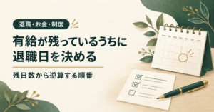 有給休暇の残日数から退職日を決める順番。カレンダーとチェックリスト