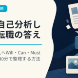 AIで自己分析しても転職の答えが出ない人へ｜Will・Can・Must・Needを30分で整理する方法