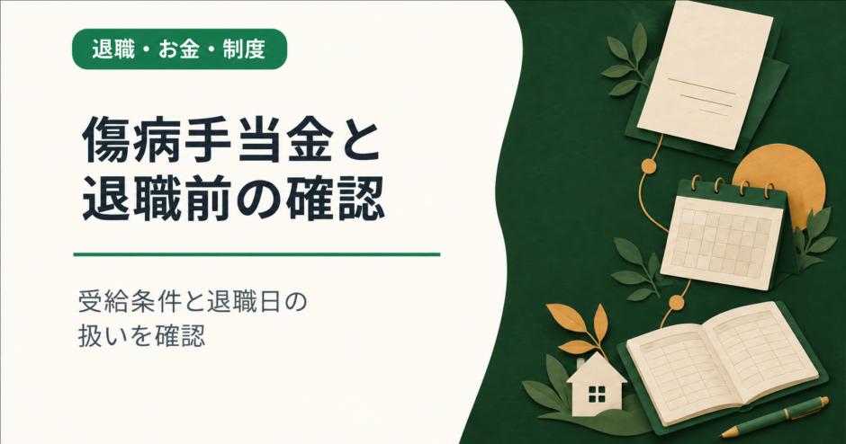 傷病手当金と退職前の確認。受給条件と退職日の扱いを確認